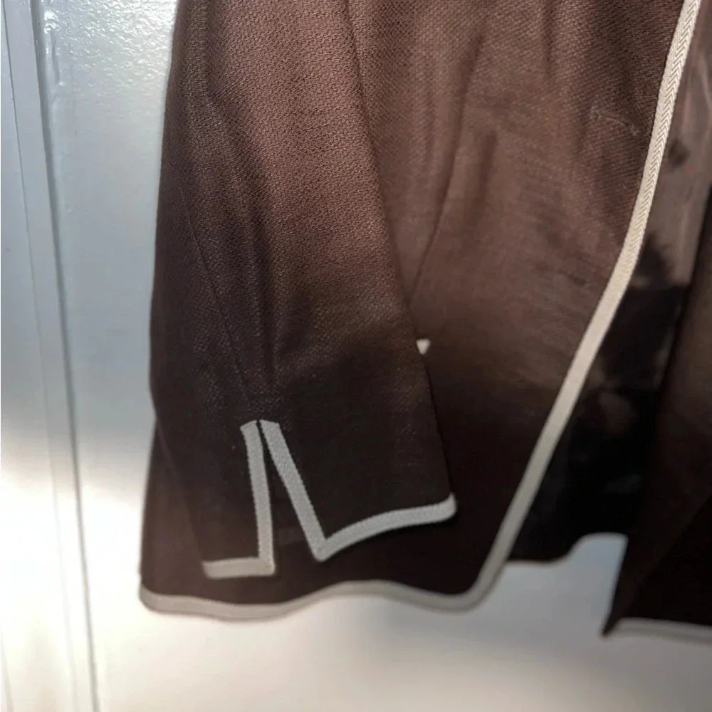 Peck&peck,14 oversized‎ button front pocketed,contrast stitching jacket/Blazer